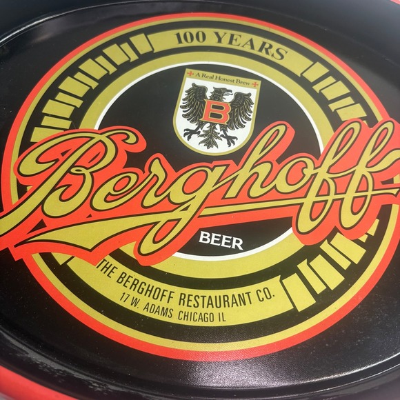 Vintage Berghoff Beer Tray 100 Years Chicago Restaurant Co Serving Barware - Picture 5 of 9
